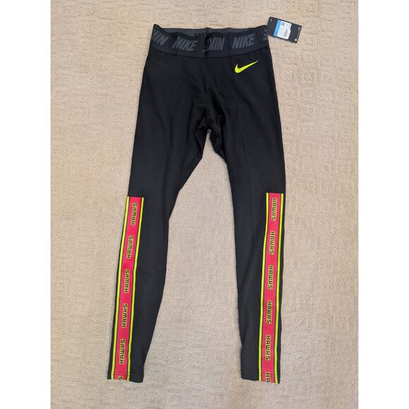 NWT Nike Tights Women Medium NBA Atlanta Hawks Stripe Tight Fit - Picture 1 of 9